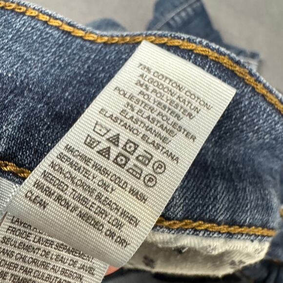 Lucky Brand Jeans Mens 33x30 (34x29 ACTUAL) 221 Straight Blue Denim Faded Wash - Picture 10 of 11